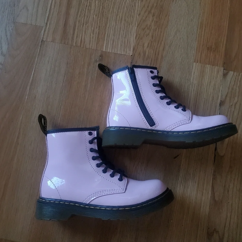 Doc Marten Girls Pink Combat Boots, Size 2